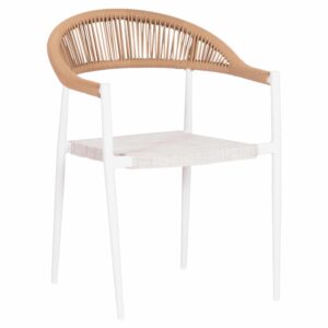 ΠΟΛΥΘΡΟΝΑ BERG HM6284.01 ΑΛΟΥΜΙΝΙΟ & TEXTILENE ΛΕΥΚΟ--P.E.TWISTED RATTAN 55x56x79Υεκ