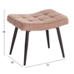 ΠΟΛΥΘΡΟΝΑ ΜΠΕΡΖΕΡΑ CRAWLEY ΜΕ ΥΠΟΠΟΔΙΟ HM8918.26 ΥΦΑΣΜΑ ΜΠΟΥΚΛΕ ΚΑΦΕ 69x73x96Yεκ. - Image 3