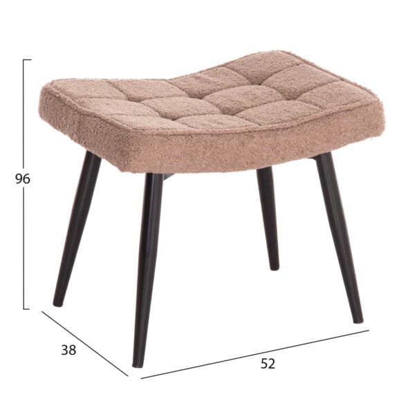 ΠΟΛΥΘΡΟΝΑ ΜΠΕΡΖΕΡΑ CRAWLEY ΜΕ ΥΠΟΠΟΔΙΟ HM8918.26 ΥΦΑΣΜΑ ΜΠΟΥΚΛΕ ΚΑΦΕ 69x73x96Yεκ. - Image 3