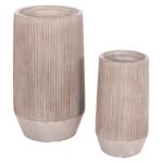 ΣΕΤ 2ΤΜΧ ΓΛΑΣΤΡΕΣ ΚΥΛΙΝΔΡΟΙ ΣΕΙΡΑ GARDENER HM4727 FIBERCLAY-ΧΡΩΜΑ CEMENT Φ35x64Υεκ - Image 2