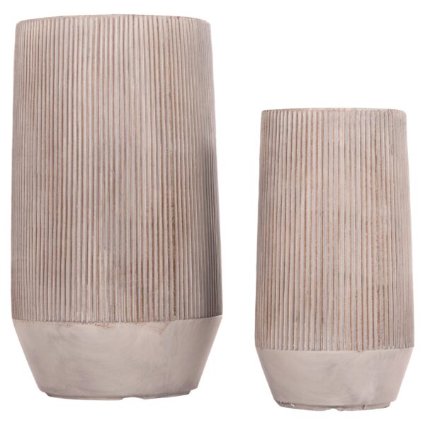 ΣΕΤ 2ΤΜΧ ΓΛΑΣΤΡΕΣ ΚΥΛΙΝΔΡΟΙ ΣΕΙΡΑ GARDENER HM4727 FIBERCLAY-ΧΡΩΜΑ CEMENT Φ35x64Υεκ - Image 5