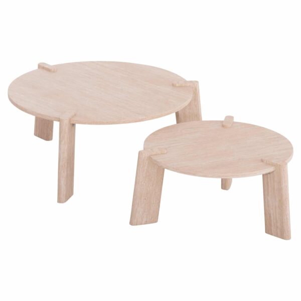 ΣΕΤ 2ΤΜΧ ΤΡΑΠΕΖΙΑ ΣΑΛΟΝΙΟΥ EQUIL HM9943.01 MDF ΜΕ ΜΕΛΑΜΙΝΗ-ΦΥΣΙΚΟ 66x66εκ + 87x87εκ - Image 3