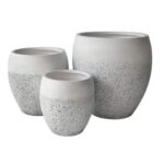 ΣΕΤ 3ΤΜΧ ΓΛΑΣΤΡΕΣ ΣΕΙΡΑ GARDENER HM4718 FIBERCLAY ΛΕΥΚΟ Φ55x54Υεκ