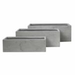 ΣΕΤ 3ΤΜΧ ΓΛΑΣΤΡΕΣ ΟΡΘΟΓΩΝΙΕΣ GARDENER HM4723 FIBERCLAY ΓΚΡΙ CEMENT 81x30x30Υεκ.