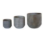 ΣΕΤ 3ΤΜΧ ΓΛΑΣΤΡΕΣ ΣΤΡΟΓΓΥΛΕΣ ΣΕΙΡΑ GARDENER HM4724 FIBERCLAY-ΧΡΩΜΑ CEMENT Φ55x55Υεκ