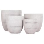 ΣΕΤ 4ΤΜΧ ΓΛΑΣΤΡΕΣ ΣΤΡΟΓΓΥΛΕΣ ΣΕΙΡΑ GARDENER HM4719 FIBERCLAY-ΧΡΩΜΑ CEMENT Φ44x43Υεκ - Image 2