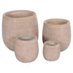 ΣΕΤ 4ΤΜΧ ΓΛΑΣΤΡΕΣ ΣΤΡΟΓΓΥΛΕΣ GARDENER HM4722 FIBERCLAY--IVORY CEMENT Φ54x54Υεκ - Image 2