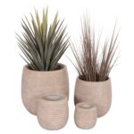 ΣΕΤ 4ΤΜΧ ΓΛΑΣΤΡΕΣ ΣΤΡΟΓΓΥΛΕΣ GARDENER HM4722 FIBERCLAY--IVORY CEMENT Φ54x54Υεκ