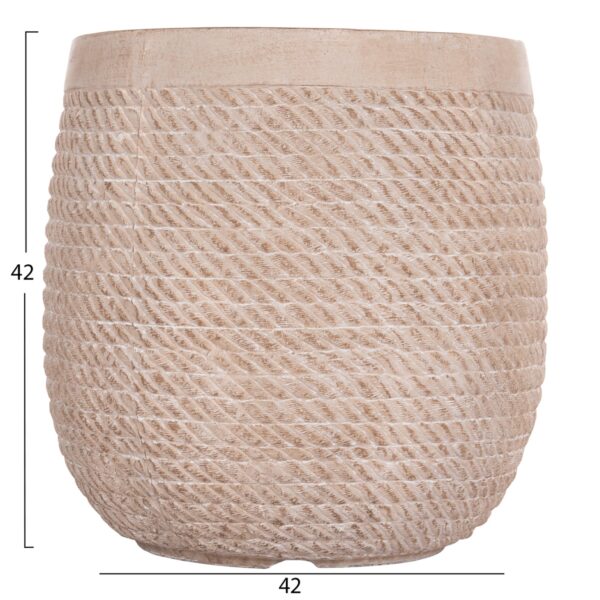 ΣΕΤ 4ΤΜΧ ΓΛΑΣΤΡΕΣ ΣΤΡΟΓΓΥΛΕΣ GARDENER HM4722 FIBERCLAY--IVORY CEMENT Φ54x54Υεκ - Image 4