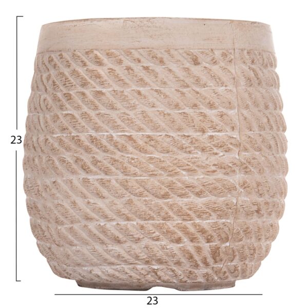 ΣΕΤ 4ΤΜΧ ΓΛΑΣΤΡΕΣ ΣΤΡΟΓΓΥΛΕΣ GARDENER HM4722 FIBERCLAY--IVORY CEMENT Φ54x54Υεκ - Image 6