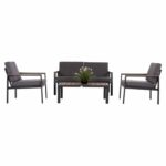 ΣΕΤ ΣΑΛΟΝΙ ΕΞ.ΧΩΡΟΥ 4ΤΜΧ SAFIN HM6278.03 ΑΛΟΥΜΙΝΙΟ & OLEFIN ΣΚΟΥΡΟ ΓΚΡΙ--POLYWOOD