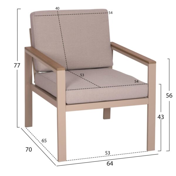 ΣΕΤ ΣΑΛΟΝΙ ΕΞ.ΧΩΡΟΥ 4ΤΜΧ SAFIN HM6278.04 ΑΛΟΥΜΙΝΙΟ ΚΑΠΟΥΤΣΙΝΟ--POLYWOOD--ΜΠΕΖ OLEFIN - Image 5