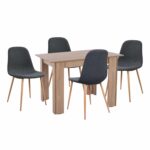 ΣΕΤ ΤΡΑΠΕΖΑΡΙΑΣ 5ΤΜΧ KELVIN HM21116 ΤΡΑΠΕΖΙ ΜΕ ΚΑΡΕΚΛΕΣ ΜΕΤΑΛΛΙΚΕΣ ΜΕ ΥΦΑΣΜΑ