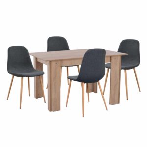 ΣΕΤ ΤΡΑΠΕΖΑΡΙΑΣ 5ΤΜΧ KELVIN HM21117 ΤΡΑΠΕΖΙ ΜΕ ΚΑΡΕΚΛΕΣ ΜΕΤΑΛΛΙΚΕΣ ΜΕ ΥΦΑΣΜΑ