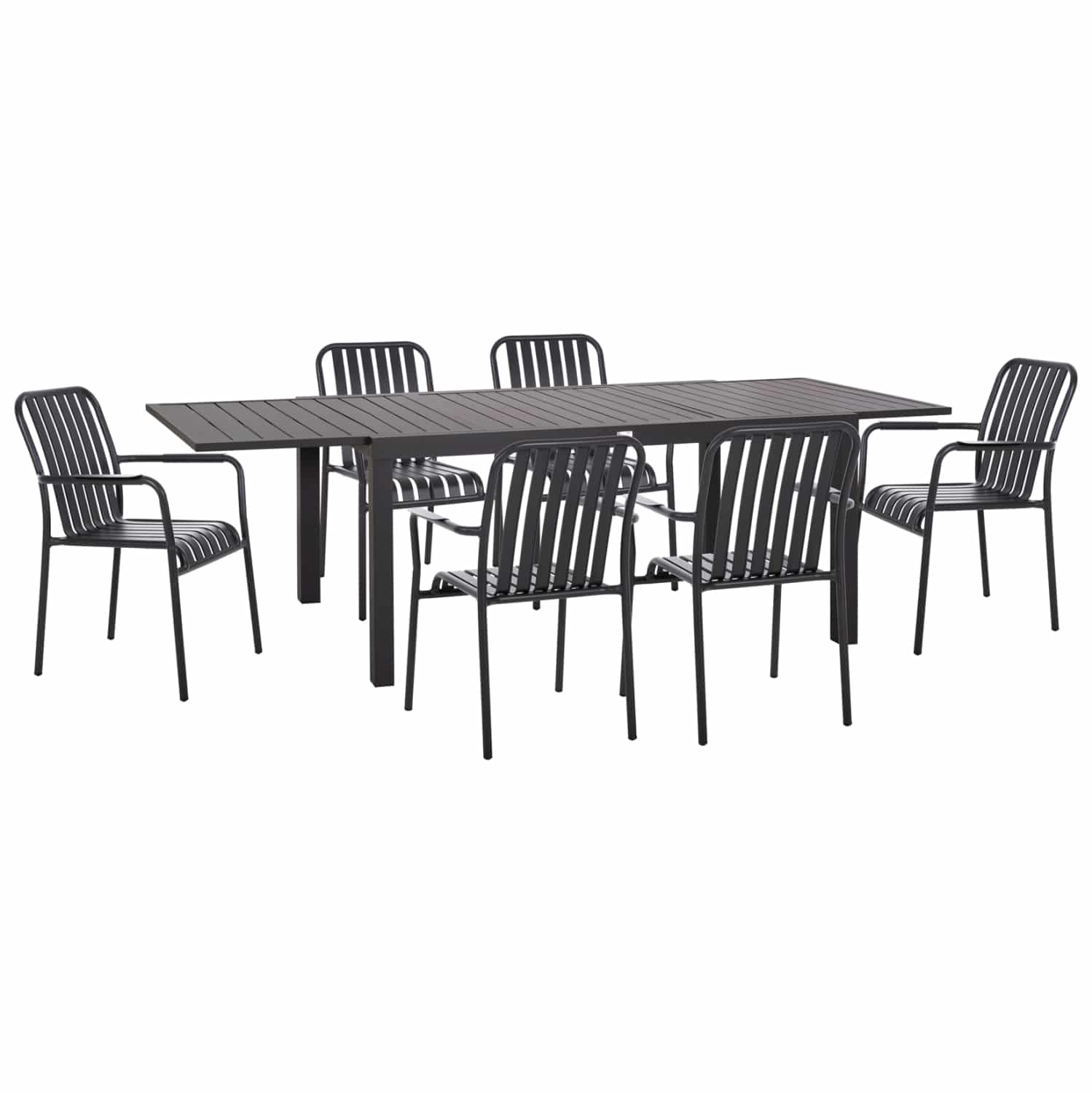 HM21152 ΣΕΤ ΤΡΑΠΕΖΑΡΙΑΣ ΕΞ.ΧΩΡΟΥ 7ΤΜΧ KRUM HM21152 ΣΚΟΥΡΟ ΓΚΡΙ ΑΛΟΥΜΙΝΙΟ - Image 1