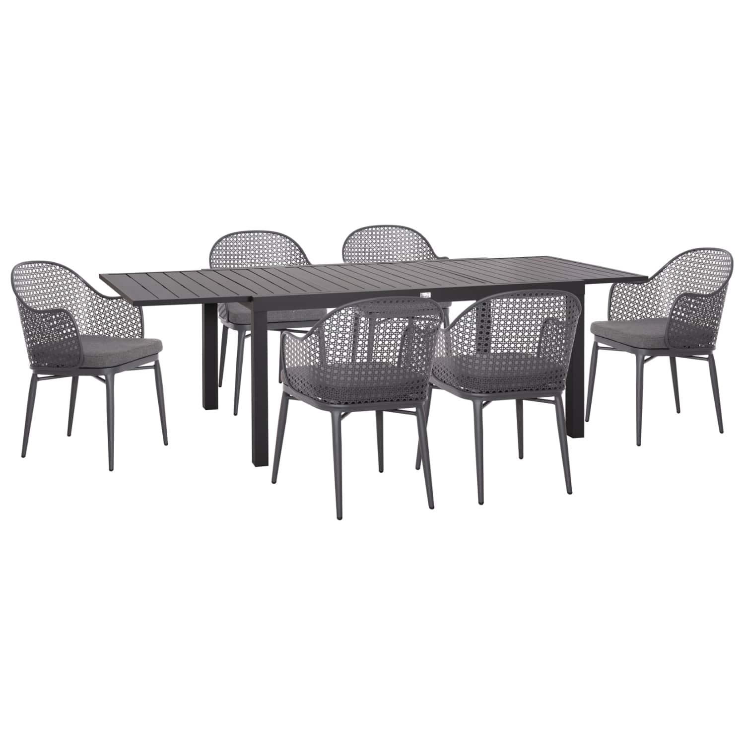 HM21154 ΣΕΤ ΤΡΑΠΕΖΑΡΙΑΣ ΕΞ.ΧΩΡΟΥ 7ΤΜΧ KRUM HM21154 ΣΚΟΥΡΟ ΓΚΡΙ ΑΛΟΥΜΙΝΙΟ - Image 1