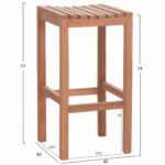 ΣΚΑΜΠΟ ΜΠΑΡ NIKOL HM18109 ΞΥΛΟ ΤΕΑΚ ΣΕ ΦΥΣΙΚΟ 40x40x77Υεκ. - Image 2