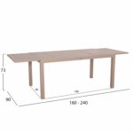 ΤΡΑΠΕΖΙ ΕΠΕΚΤΕΙΝΟΜΕΝΟ KRUM HM6277.04 ΑΛΟΥΜΙΝΙΟ ΚΑΠΟΥΤΣΙΝΟ 160-240x90x73Υεκ. - Image 2