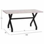 ΤΡΑΠΕΖΙ ΚΟΥΖΙΝΑΣ LANA HM18221.01 ΜΕΛΑΜΙΝΗ ΛΕΥΚΟ ΜΑΡΜΑΡΟ-ΜΑΥΡΑ ΜΕΤΑΛ.ΠΟΔΙΑ 140x70x72Υεκ - Image 2