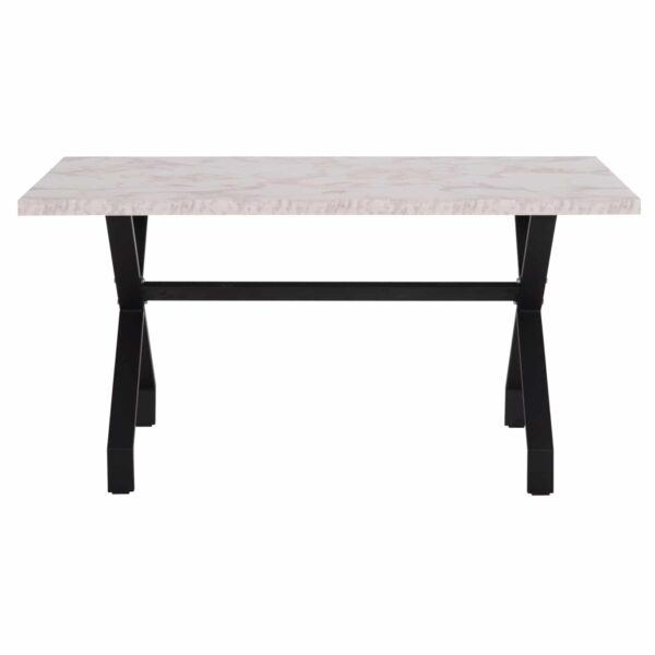 ΤΡΑΠΕΖΙ ΚΟΥΖΙΝΑΣ LANA HM18221.01 ΜΕΛΑΜΙΝΗ ΛΕΥΚΟ ΜΑΡΜΑΡΟ-ΜΑΥΡΑ ΜΕΤΑΛ.ΠΟΔΙΑ 140x70x72Υεκ - Image 3