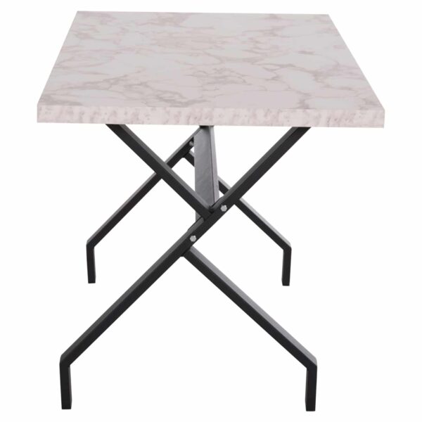 ΤΡΑΠΕΖΙ ΚΟΥΖΙΝΑΣ LANA HM18221.01 ΜΕΛΑΜΙΝΗ ΛΕΥΚΟ ΜΑΡΜΑΡΟ-ΜΑΥΡΑ ΜΕΤΑΛ.ΠΟΔΙΑ 140x70x72Υεκ - Image 5