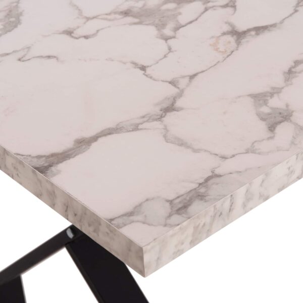 ΤΡΑΠΕΖΙ ΚΟΥΖΙΝΑΣ LANA HM18221.01 ΜΕΛΑΜΙΝΗ ΛΕΥΚΟ ΜΑΡΜΑΡΟ-ΜΑΥΡΑ ΜΕΤΑΛ.ΠΟΔΙΑ 140x70x72Υεκ - Image 6
