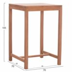 ΤΡΑΠΕΖΙ ΜΠΑΡ ΤΕΤΡΑΓΩΝΟ PRESSCOT HM18113 ΞΥΛΟ TEAK ΣΕ ΦΥΣΙΚΟ 70x70x105Υεκ. - Image 2