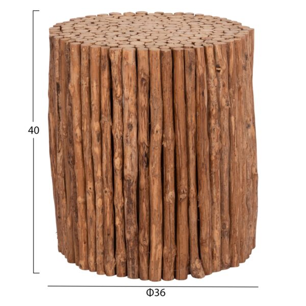 ΤΡΑΠΕΖΙ ΣΑΛΟΝΙΟΥ ΣΤΡΟΓΓΥΛΟ DRIFTER HM4443 DRIFTWOOD ΣΕ ΦΥΣΙΚΟ ΧΡΩΜΑ Φ36x40Υεκ - Image 2