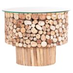 ΤΡΑΠΕΖΙ ΣΑΛΟΝΙΟΥ ΣΤΡΟΓΓΥΛΟ SPARROW HM9963 DRIFTWOOD--ΓΥΑΛΙ Φ65x51,5Υεκ. - Image 3