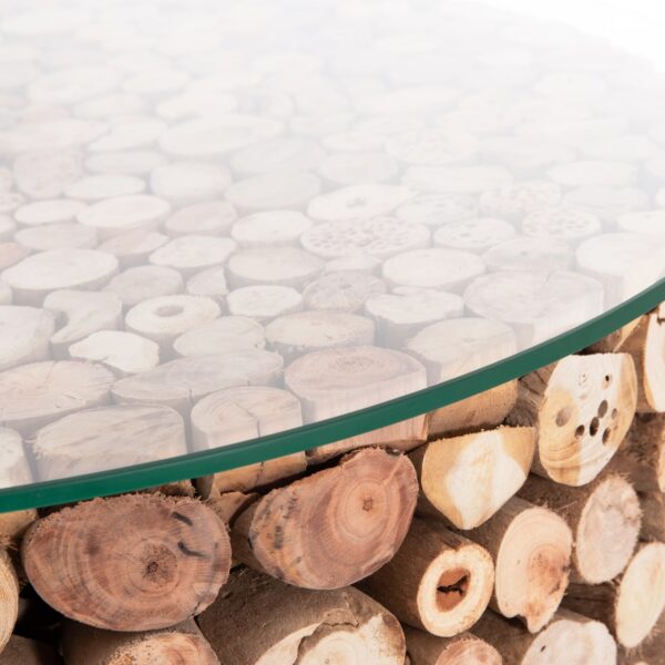 ΤΡΑΠΕΖΙ ΣΑΛΟΝΙΟΥ ΣΤΡΟΓΓΥΛΟ SPARROW HM9963 DRIFTWOOD--ΓΥΑΛΙ Φ65x51,5Υεκ. - Image 6