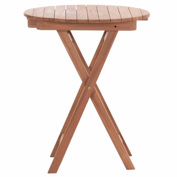 ΤΡΑΠΕΖΙ ΣΚΗΝΟΘΕΤΗ ΣΤΡΟΓΓΥΛΟ HEIDEL HM18120 ΞΥΛΟ TEAK--ΦΥΣΙΚΟ Φ60x75Υεκ. - Image 3