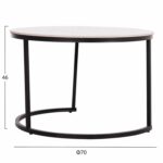 ΤΡΑΠΕΖΙA ΣΑΛΟΝΙΟΥ ΣΕΤ 2ΤΜΧ TALOS ΚΕΡΑΜΙΚΟ TOP ΜΕ ΟΨΗ ΛΕΥΚΟΥ ΜΑΡΜΑΡΟΥ HM18140.01 Φ70+Φ50 - Image 2