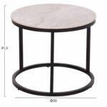 ΤΡΑΠΕΖΙA ΣΑΛΟΝΙΟΥ ΣΕΤ 2ΤΜΧ TALOS ΚΕΡΑΜΙΚΟ TOP ΜΕ ΟΨΗ ΛΕΥΚΟΥ ΜΑΡΜΑΡΟΥ HM18140.01 Φ70+Φ50 - Image 3