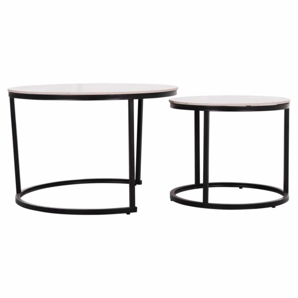 ΤΡΑΠΕΖΙA ΣΑΛΟΝΙΟΥ ΣΕΤ 2ΤΜΧ TALOS ΚΕΡΑΜΙΚΟ TOP ΜΕ ΟΨΗ ΛΕΥΚΟΥ ΜΑΡΜΑΡΟΥ HM18140.01 Φ70+Φ50 - Image 5