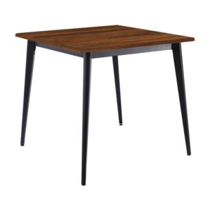 VIDAL Τραπέζι Μέταλλο Βαφή Μαύρο, Επιφάνεια 80x80cm/16mm Contract Sliq Walnut 81x81x73cm