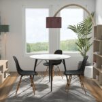 MARM ΤΡΑΠΕΖΙ ΡΟΤΟΝΤΑ ΛΕΥΚΟ ΜΕ ΟΨΗ ΜΑΡΜΑΡΟΥ ΜΑΥΡΟ 100x100x75 02-0329 - Image 2