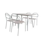 ITALIAN ΤΡΑΠΕΖΑΡΙΑ SET 4+1 ΠΕΤΡΑ ΑΝΟΙΧΤΟ ΓΚΡΙ 120x75x75 02-0673