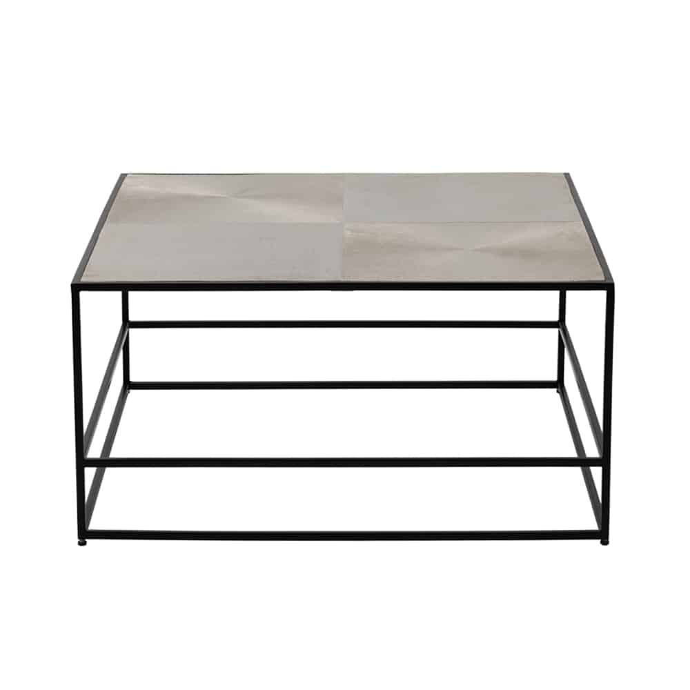 PHOTO SHOOT HADSTON COFFEE TABLE ΑΣΗΜΙ ΜΑΥΡΟ 80x80x40 04-0444 - Image 1