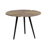 LEAF 50 SIDE TABLE ΧΡΥΣΟ ΜΑΤ ΜΑΥΡΟ 50x50x36 04-0612