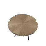 LEAF 50 SIDE TABLE ΧΡΥΣΟ ΜΑΤ ΜΑΥΡΟ 50x50x36 04-0612 - Image 2