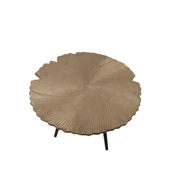 LEAF 50 SIDE TABLE ΧΡΥΣΟ ΜΑΤ ΜΑΥΡΟ 50x50x36 04-0612 - Image 2