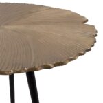 LEAF 50 SIDE TABLE ΧΡΥΣΟ ΜΑΤ ΜΑΥΡΟ 50x50x36 04-0612 - Image 3