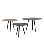 LEAF 50 SIDE TABLE ΧΡΥΣΟ ΜΑΤ ΜΑΥΡΟ 50x50x36 04-0612 - Image 4
