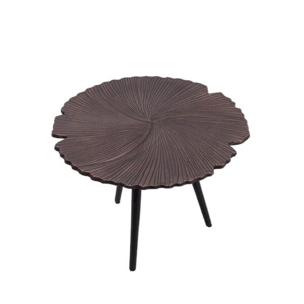 LEAF 40 SIDE TABLE COPPER ANTIQUE ΜΑΥΡΟ 40x40x32 04-0613 - Image 2