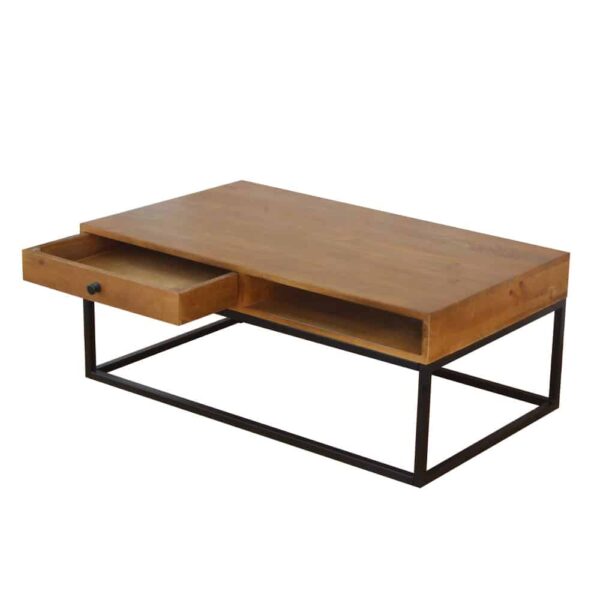 CASSETTO COFFEE TABLE 1ΣΥΡΤΑΡΙ ΚΑΡΥΔΙ ΜΑΥΡΟ 100x60x40 04-0960 - Image 4