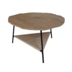 TREE COFFEE TABLE ΦΥΣΙΚΟ ΜΑΥΡΟ 80x80x42 04-0965
