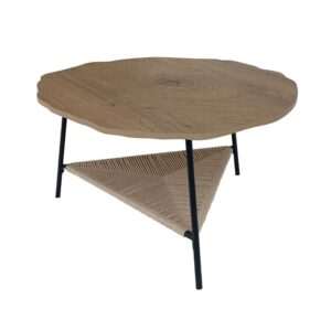 TREE COFFEE TABLE ΦΥΣΙΚΟ ΜΑΥΡΟ 80x80x42 04-0965