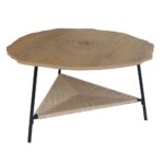 TREE COFFEE TABLE ΦΥΣΙΚΟ ΜΑΥΡΟ 80x80x42 04-0965 - Image 4