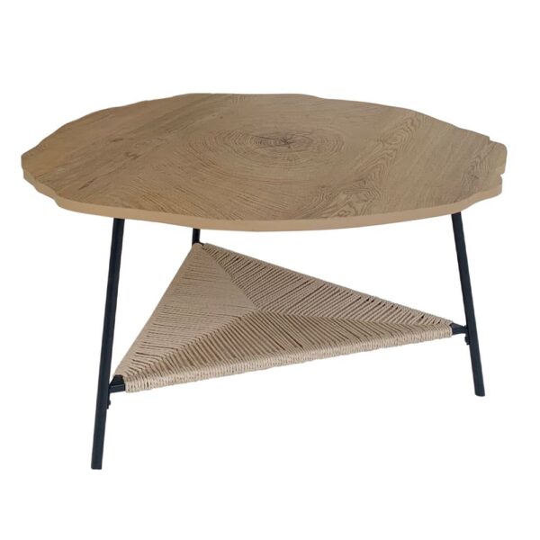 TREE COFFEE TABLE ΦΥΣΙΚΟ ΜΑΥΡΟ 80x80x42 04-0965 - Image 4