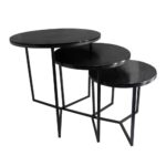 ALUIN SIDE TABLE SET 3ΤΜΧ ΜΑΥΡΟ 60x60x60 04-1064